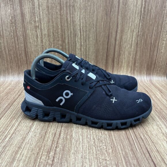 On Cloud Cloud X 3 Running Shoes Sneakers Black Reflective Light  Women's Size 8 - Picture 1 of 8